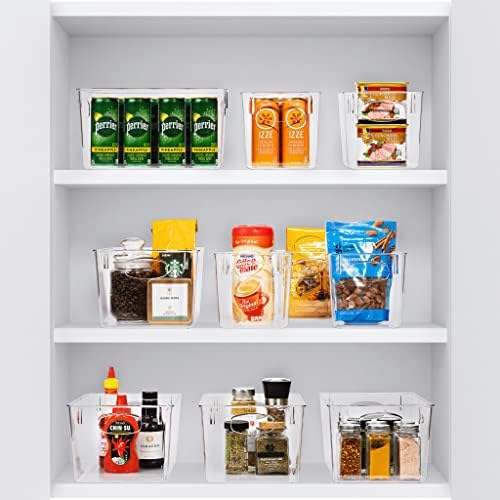 Fridge Organizers and Storage, Clear Plastic Bins (Large, 8 Pack)