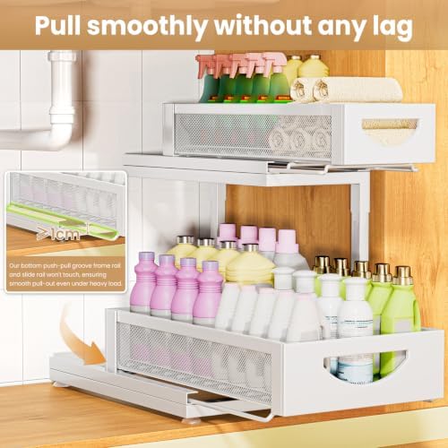 Under Sink Organizer for Kitchen and Bathroom Cabinets Pull Out Storage