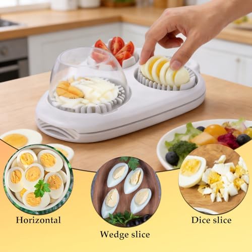 3-in-1 Egg Slicer Cutter, Stainless Steel Egg Dicer with 3 Modes - Image 3