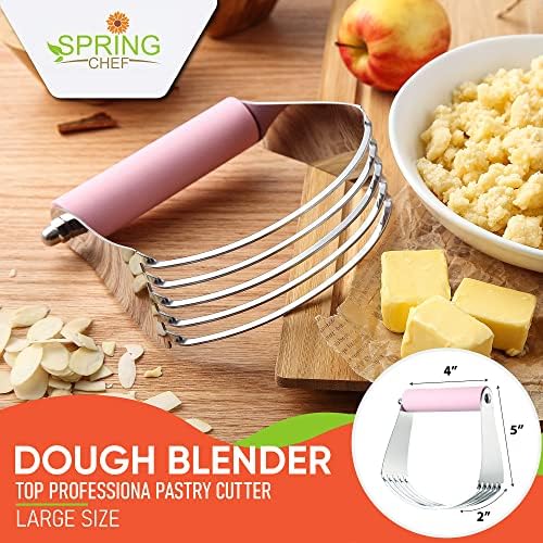 Spring Chef Large Dough Blender For Baking - Pro Pastry Blender - Pink - Image 2