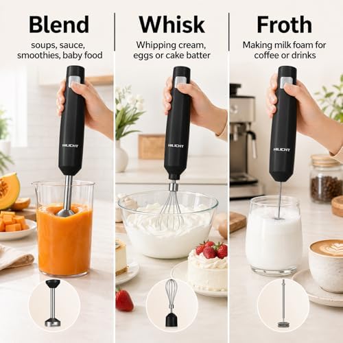 Cordless Immersion Hand Blender (Stick Blender) – Smooth, Controlled Blending for Everyday Cooking, 12V Brushless Motor, Pressure-Sensitive Variable Speed, USB-C Rechargeable, Easy-Clean (Black) - Image 5