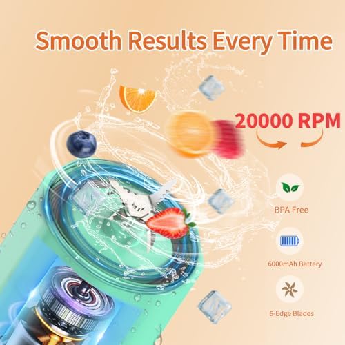Portable Blender, Personal Blenders with Pulse Mode, Smoothie & Shake Maker - Image 2