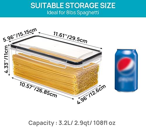 Pasta Storage Containers, 8 Pack, 3.2L Airtight Canisters