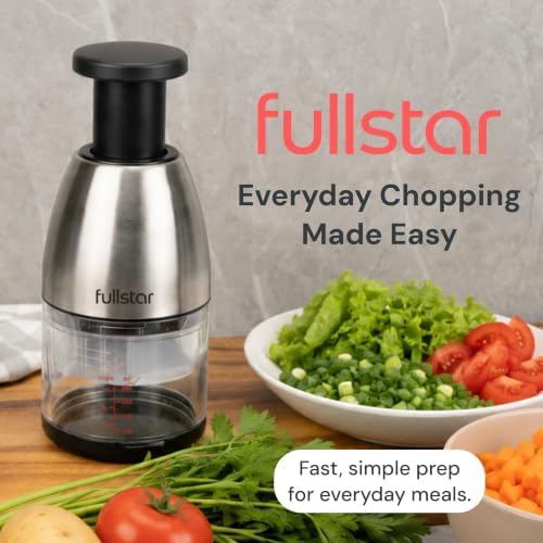 Hand Chopper, Manual Vegetable & Onion Chopper, 1 Cup Container