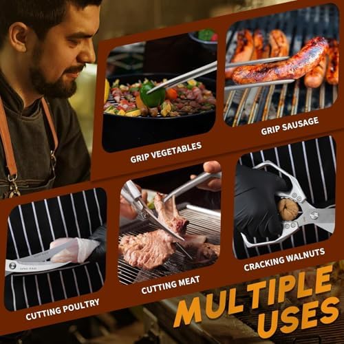 Kitchen Scissors and Cooking Tong, Kitchen Shears Set All Purpose