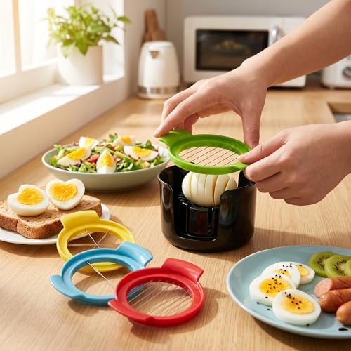 Egg Slicer for Hard Boiled Eggs, 5Pcs Stainless Steel Set - Image 4
