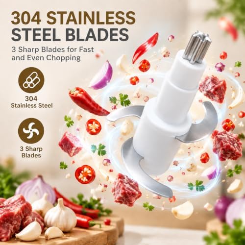 Electric Garlic Chopper Glass 600ML, Rechargeable Cordless Food Chopper - Image 3