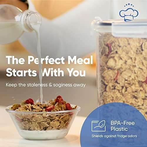 Set of Storage Box - Lunch Box, 8 Labels, Set of Spoons and Marker, Flour Box - BPA-Free Plastic Box (4 L) - (4)