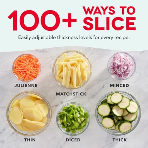 Safe Slice Mandoline for Vegetables, Meal Prep & More with 30+ Presets & Thickness Adjuster, Midnight Navy