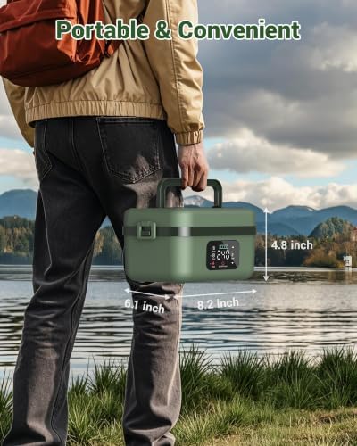 16000mAh Cordless Electric Lunch Box, 60W Self-Heating Food Warmer