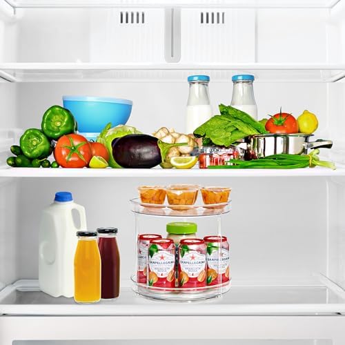 Lazy Susan Organizer, Clear Turntable Organizer (2 Tiered)