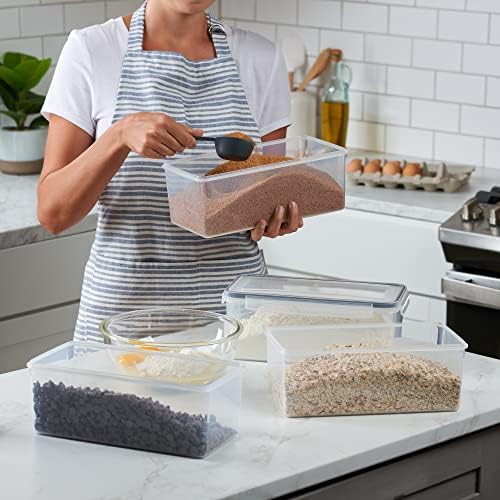 Large Airtight Food Storage Containers with Lids Set of 4 3.2L - 102 fl. oz Pasta storage Containers, BPA Free Plastic Spaghetti container - Air Tight Canisters for Kitchen Pantry Organization