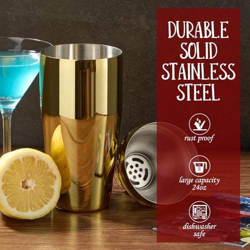 Cocktail Shaker Set Bartender Kit, 12-Pcs Bar Tool with Bamboo Stand