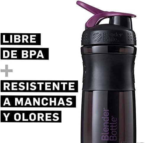 BlenderBottle SportMixer Tritan Grip Shaker Bottle, Transparent Black/Plum, 28-Ounce - Image 6