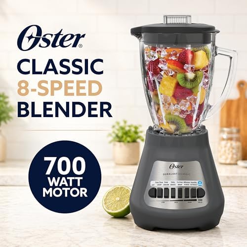 Oster® Classic Series 8-Speed Blender with 6-Cup Glass Jar, Gray - Image 2