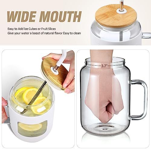 50 oz Glass Water Bottles, 1.5 L, White
