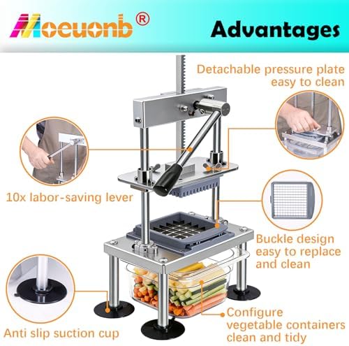 French Fry Cutter for Potatoes Vegetable Chopper for Tomatoes Fruit