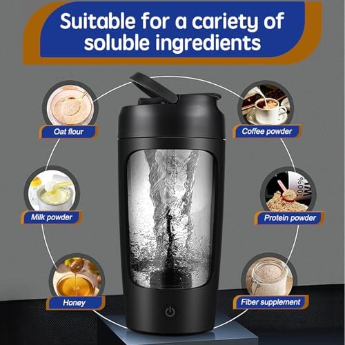 Electric Protein Shaker Bottle, 22oz, USB Rechargeable
