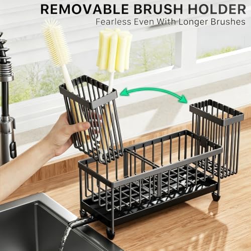 Sponge Holder for Kitchen Sink, Sink Organizer with Brush Holder