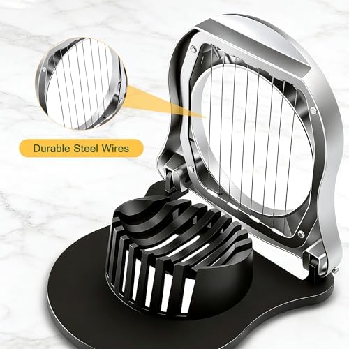 Egg Slicer for Boiled Eggs Strawberry Cutter with Stainless Steel Wire - Image 3