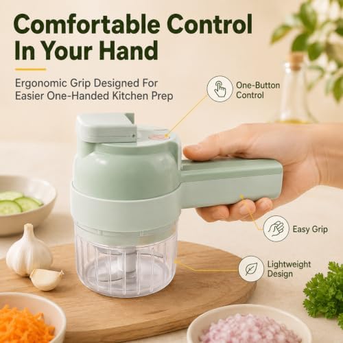 4 in 1 Handheld Electric Food Chopper Multi Blade Vegetable Cutter，2 PCS - Image 5