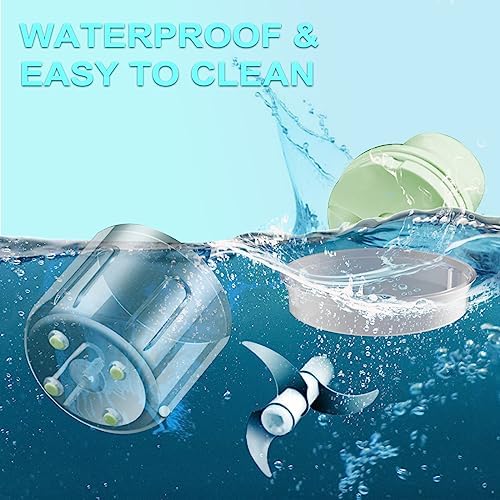 Vegetable Chopper, 100ML Electric Garlic Chopper, Rechargeable Mini Blender, Powerful Small Food Processor, Blender to Vegetable, Wireless Food Cutter for Ginger, Chili, Fruit, Meat, etc（Green） - Image 6