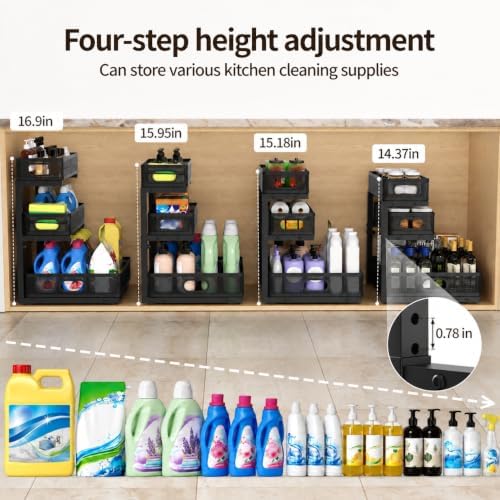Three-Tier Under Sink Organizer Kitchen Bathroom, Mesh, 1 Pack