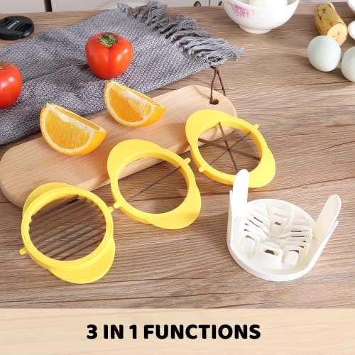Jawbush 3-in-1 Egg Slicer with Stainless Steel Blades & Egg Piercer Set, Multi-functional Cutter for Halving, Wedging (6-Piece) & Slicing (9-Piece), Heavy Duty Tool for Hard Boiled Eggs & Fruits - Image 5