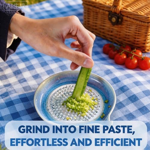 Gradient Ceramic Grater Plate, Exquisitely Handcrafted Ginger Grater Plate, Handheld Kitchen Grinding Dish With Spout, Ginger Grater for Cheese, Chocolate, Fruits & Vegetables (01)