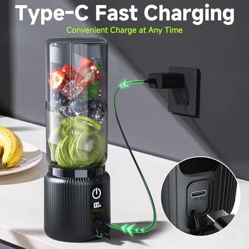 COKUNST Portable Blender, Small Smoothie Blender with LED Display, Black - Image 5