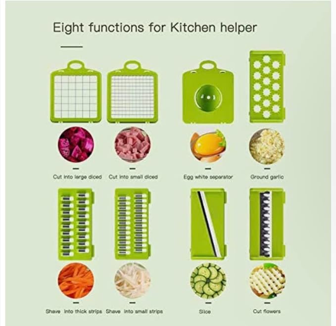 Vegetable Chopper-Food Chopper-Pro Onion Multifunctional 15-in-1 Green Slicer Dicer Grader Cutter-kitchen Tool 14 Blades