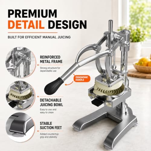 3-in-1 Commercial Vegetable Chopper, Manual Juicer & 6-Wedge Fruit Cutter - Image 6