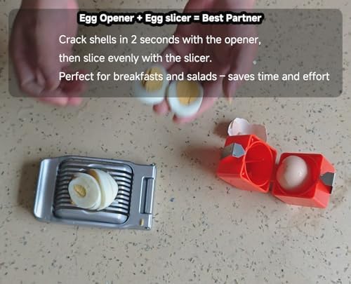 2 in 1 Set: Egg Slicer + Egg Shell Opener Peeler Tool for Hard Boiled Eggs - Image 2