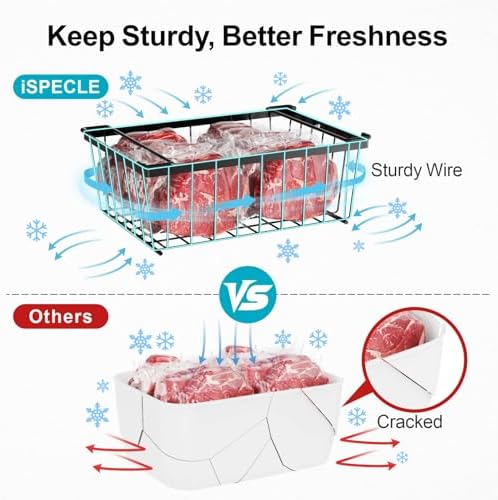Freezer Organizer Bins - Storage Baskets for 5 Cu.Ft, 4 Pack