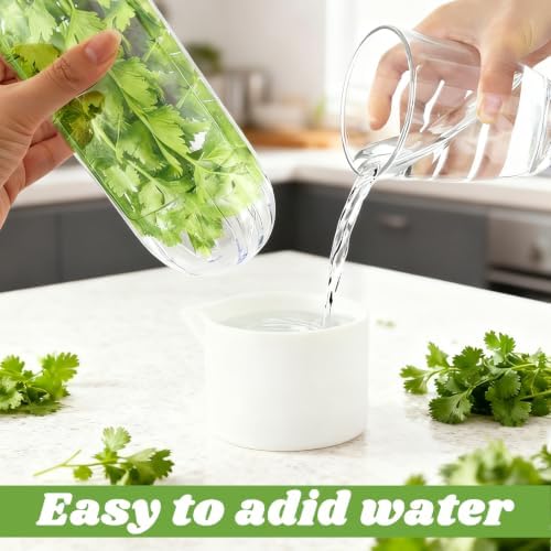 3 Pack Herb Saver for Refrigerator with 5-Blade Herb Scissors