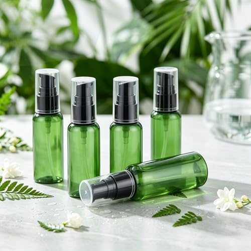 Travel Dispenser Bottle Set 10 Pack 1.7oz Clear Plastic Pump Bottles, Leak Proof Travel Size Toiletry Containers for Shampoo, Lotion, Serum & Foundation - Image 6