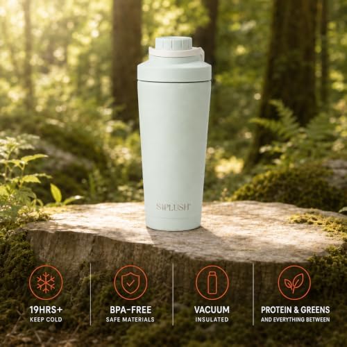 Insulated Protein Shaker Bottle 24oz, Dishwasher Safe, Sage Green - Image 3