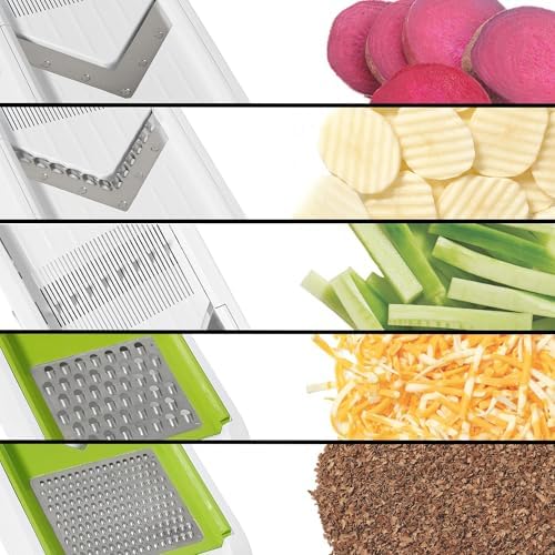 Cubing Pro Mandoline Slicer & Dicer, 4 Blades, 10 Settings, White