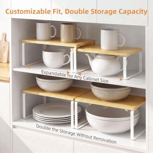 Cabinet Organizer Shelf, Set of 4 Stackable Spice Rack