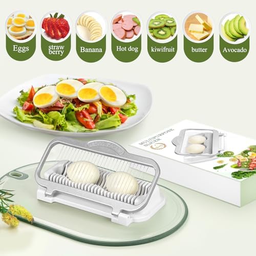 Larger Egg Slicer for Hard Boiled Eggs Banana Slicer, Aluminium & Stainless Steel Wires Strawberry slicer Multipurpose Heavy Duty Dishwasher Safe Banana Cutter slicer - Image 4