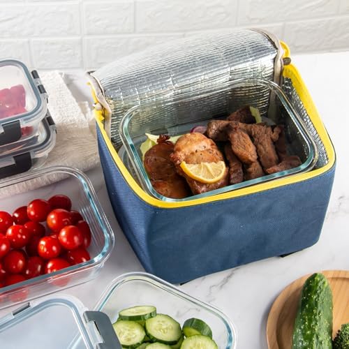 10 Pack Glass Food Storage Containers with Lids for Lunch, On-the-Go, Leftovers, Pantry Organization