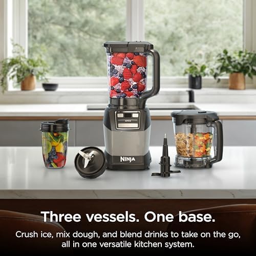 Ninja Compact Kitchen System, Auto-iQ, 1200W, 72oz Pitcher, Grey, AMZ493BRN - Image 2