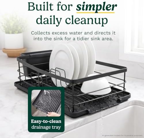 Cuisinart Dish Drying Rack, 5-Piece Set with Sink Strainer & Sponge Holder
