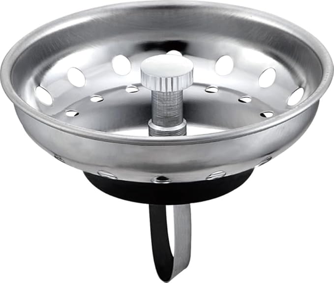 3.5 Inch Kitchen Sink Stainless Steel Deep Cup Drain Assembly, Rustproof Sink Strainer with Leak-Proof Gasket, Deep Cup Sink Drain Srainer.