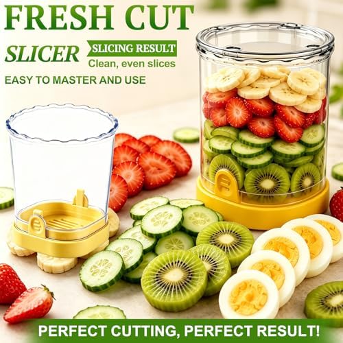Hendiy 2-in-1 Fruit Slicer Cup, Stainless Steel - Image 4