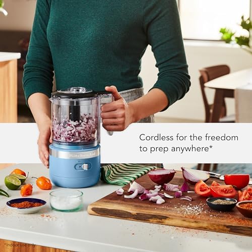 KitchenAid 5 Cup Food Chopper Cordless KFCB519VB, Blue Velvet - Image 2
