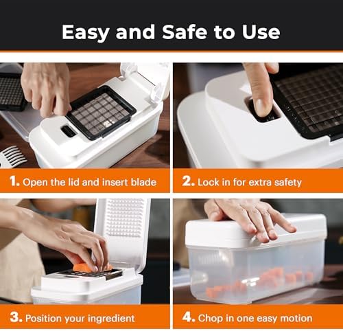 Pro Food Chopper - Premium 9 in 1 Vegetable Chopper with 7 Interchangeable Blades, Fruit Slicer, Vegetable chopper with Container and Lid, Kicthen Essentials - Image 4