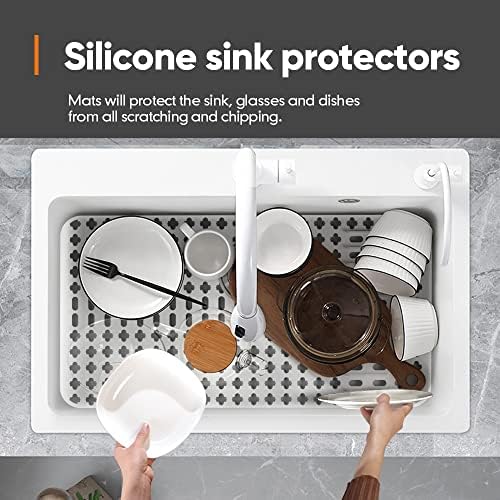 Silicone Sink Mat 25"x13", White Silicone Sink Mats and Protectors