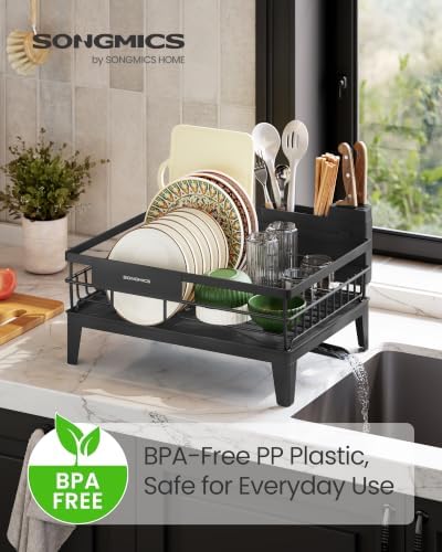 Dish Drying Rack, with Drainboard, Cutlery Holder