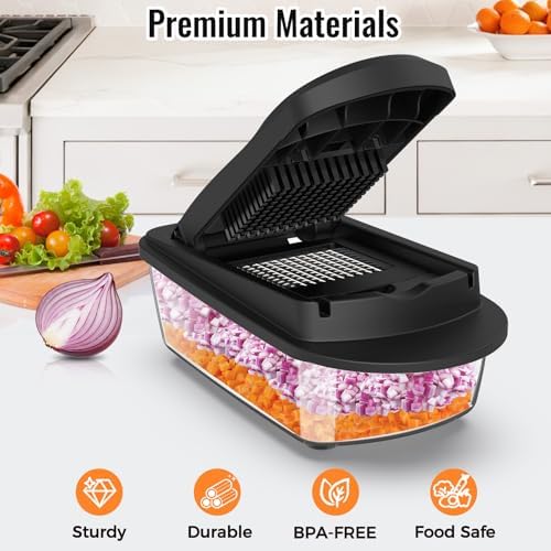 12-Blade Cook Tool & Gadget Sets, Egg Slicer Chopper Grater Set, Black